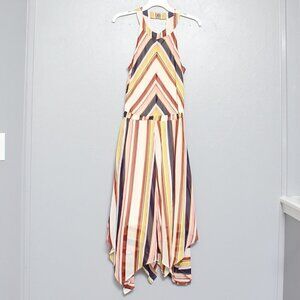 Sanctuary striped multicolor halter neck flowy dress